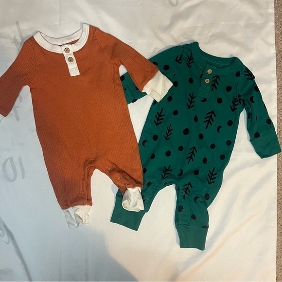 Set of Two Baby Cat & Jack Long Sleeve Jumpsuits in Size Newborn - Picture 2 of 16